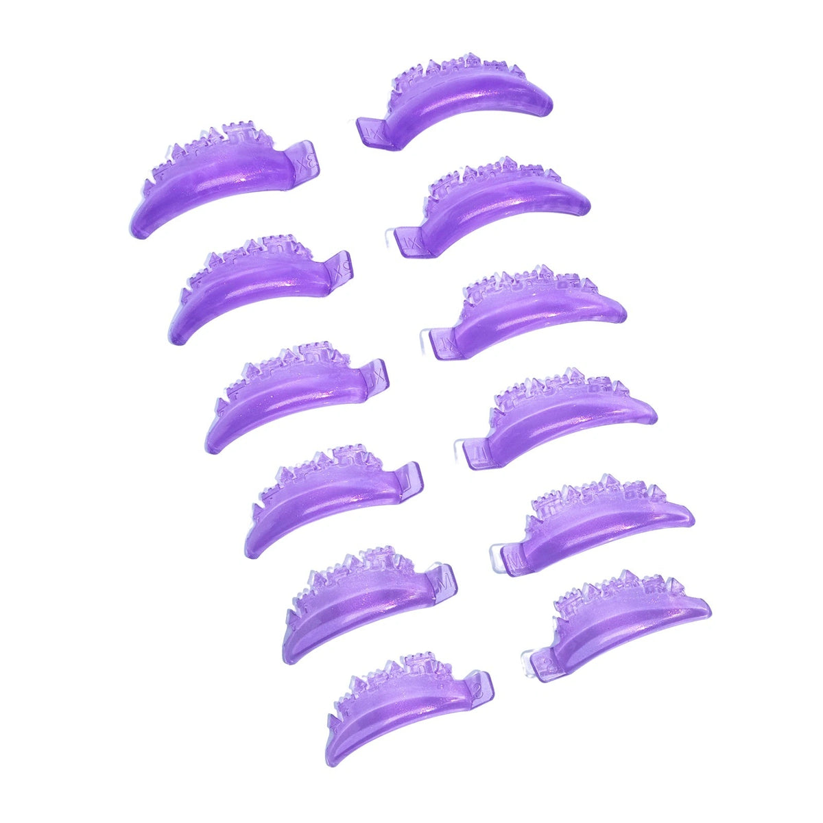 Shop LOMANSA reusable silicone lash lift shields in Pink Castle and Purple LC Curl styles. Each professional set includes 6 sizes from S to 3XL.