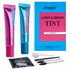 LOMANSA 10ml black lash and brow tint kit with tint cream, developer, mixing spoon, brush, spoolies, and gloves