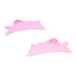 Pair of LOMANSA pink dolphin-shaped lash lift pads facing opposite directions on a white background.