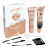 LOMANSA eyelash and eyebrow tint kit with black tint, developer cream, mixing spoon, spoolie brushes and gloves