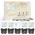 LOMANSA black lash and brow tint kit with developer cream, black tint cream, and application brushes.