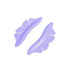 Purple silicone lower lash lift shield under an eye with aligned lower lashes and a before-and-after comparison.