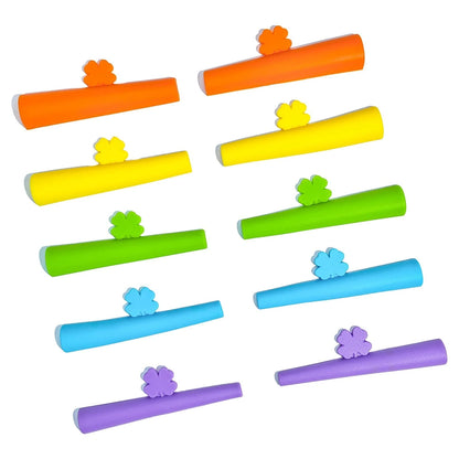 LOMANSA silicone lash lift pads in orange, yellow, green, blue and purple, shown as five color-coded pairs.