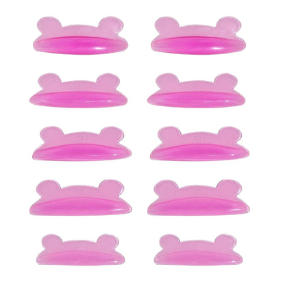 Ten pink LOMANSA silicone lash lift shields arranged in pairs with L, M2, M1, M and S size markings.