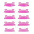 Ten pink LOMANSA silicone lash lift shields arranged in pairs with L, M2, M1, M and S size markings.