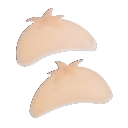 Pair of nude LOMANSA super flat silicone lash lift shields with a distinctive pointed top design.