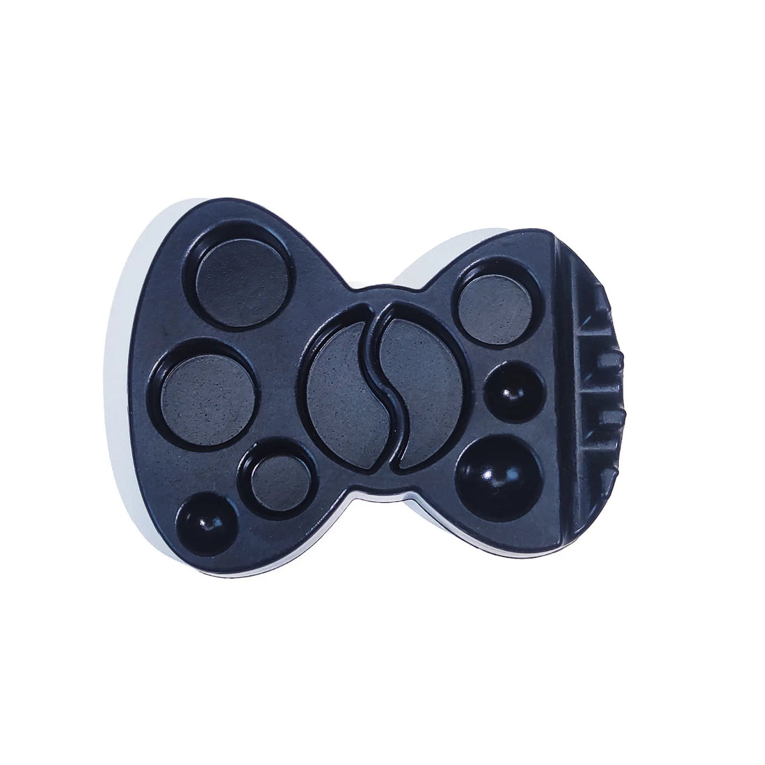 Black Lomansa lash lift lotion palette with butterfly-shaped design, multiple wells, and a built-in brush holder.