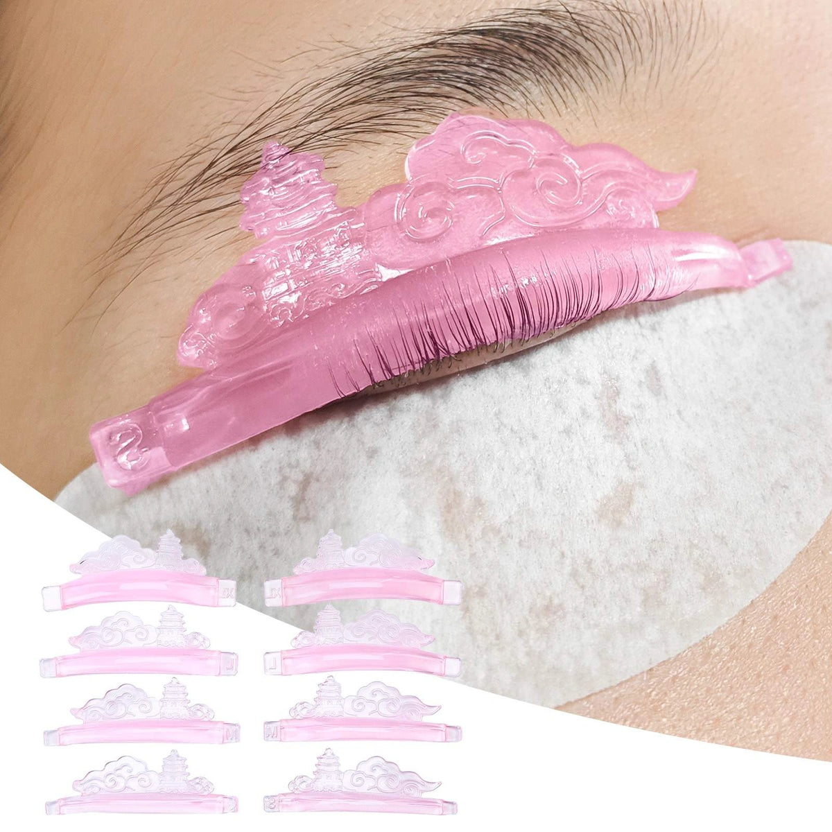 Lash lift result using LOMANSA Korean Lash Lift Pads for Step 1