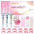 LOMANSA open-eye lash lift and brow lamination kit with lotion tubes, tools and pink salon-quality packaging.
